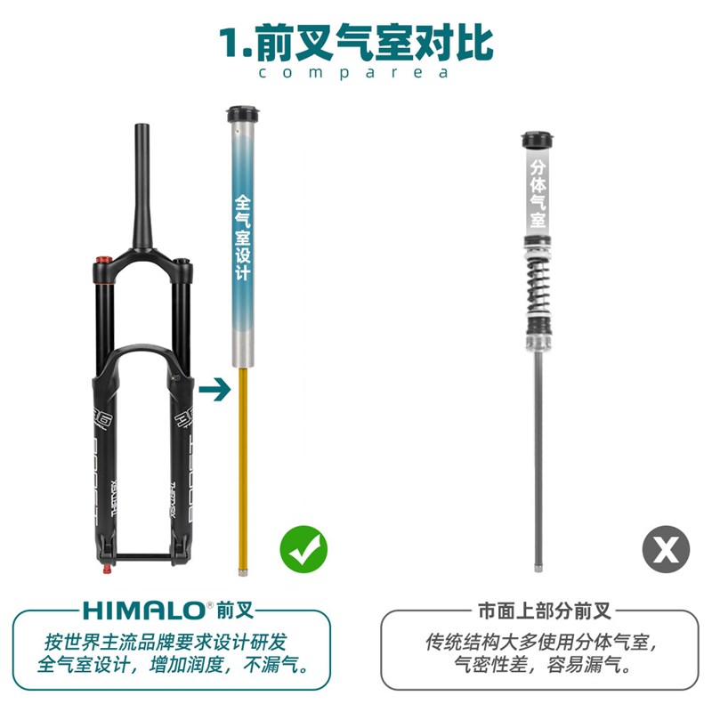 速发山地车避震前叉BOOST 桶轴110*15MM DH AM软尾140MM阻尼可调