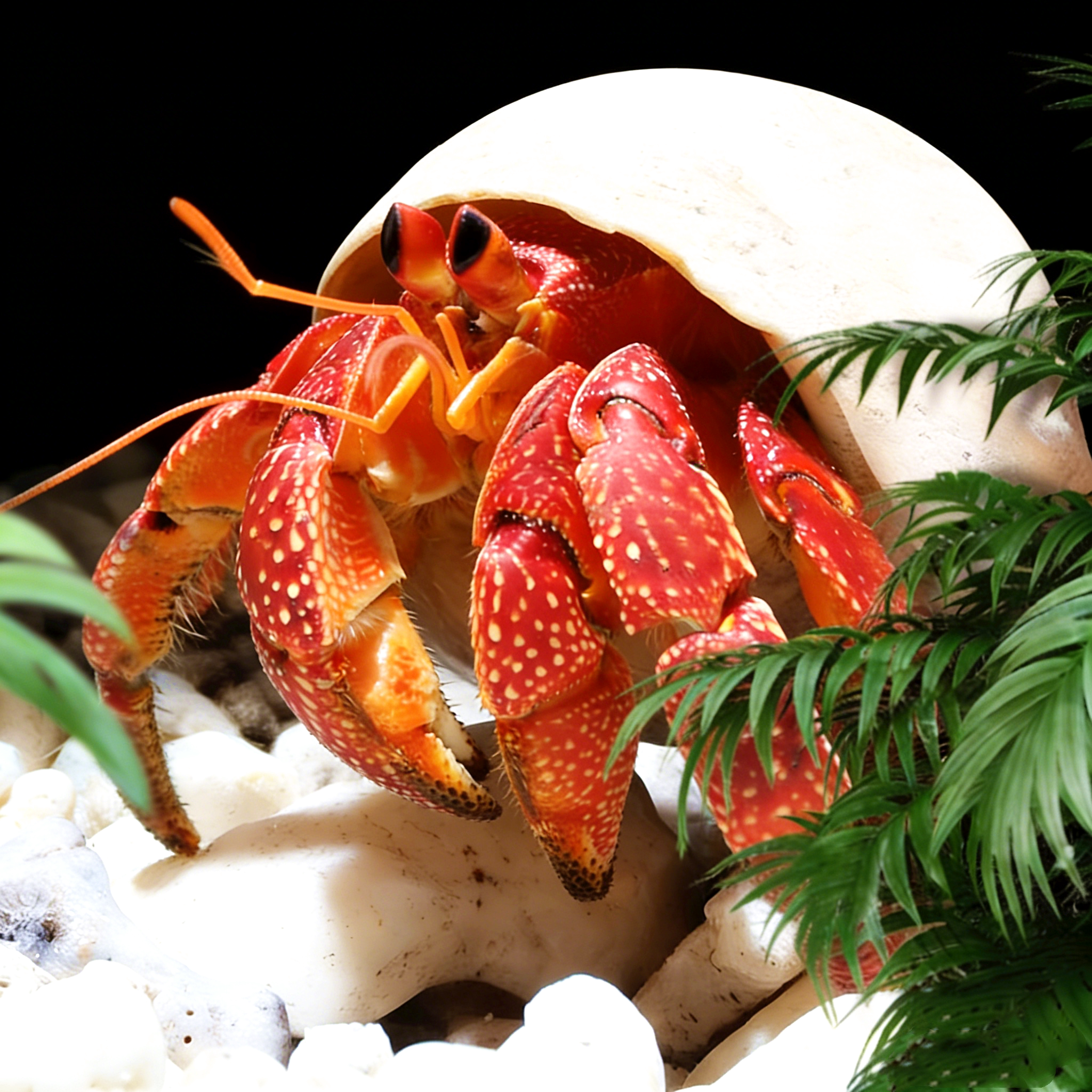 寄居蟹陆生可爱豆丁观赏蟹活体宠物蟹新手饲养好养耐活桌面萌宠蟹