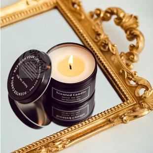box Simpl black Fstival soyban candls tin 速發 wax gift