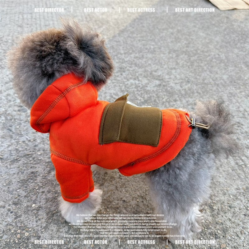宠物比熊博美雪纳瑞o小型犬小狗泰迪狗狗衣服秋装两脚衣连帽卫衣