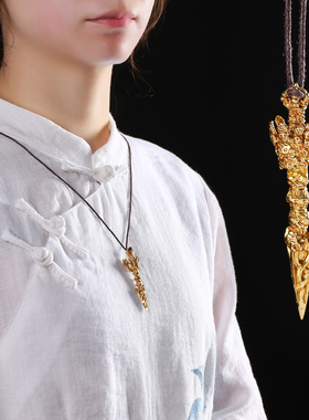 新品尼泊尔手工艺黄铜大威德金刚降魔杵挂M坠情侣镢普巴杵男女吊