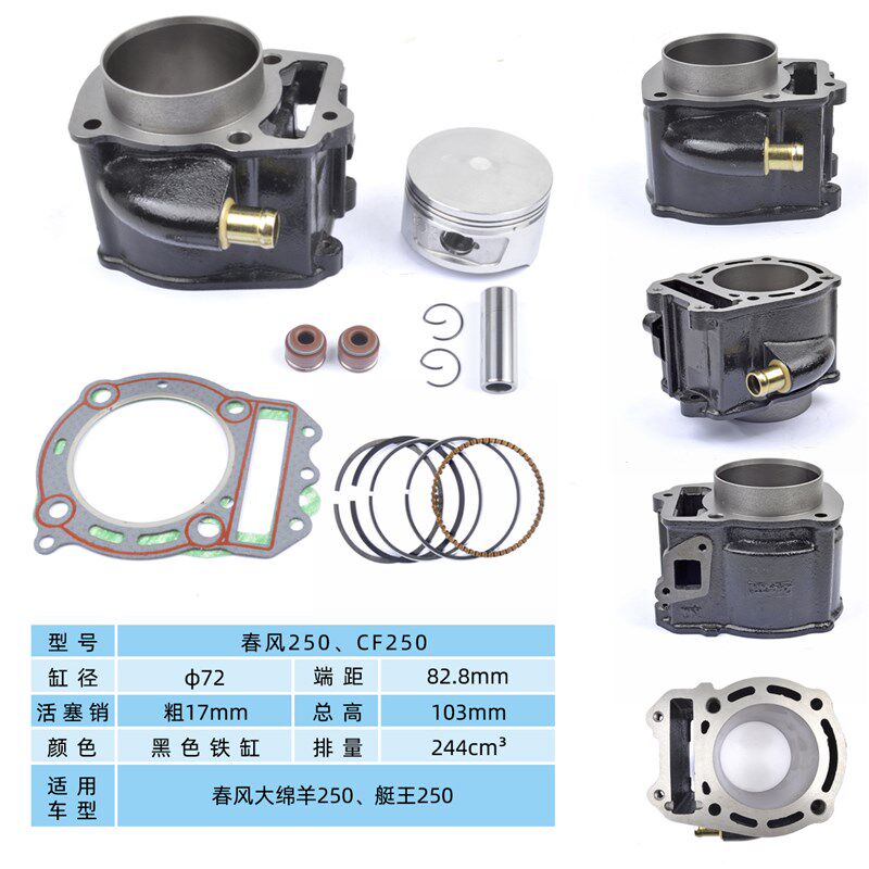 极速摩托车春风大绵羊250水冷CF250T-V3-V5艇王CRH250套缸中缸气