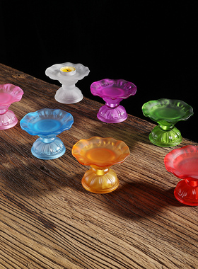 极速琉璃莲花酥油灯座家用供w佛灯佛堂供奉莲花灯底座长明灯菩萨