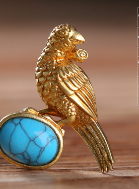 新品惠尔美黄铜铸造鹧鸪鸟v金翅降魔杵吊坠项坠情侣男女士个性挂