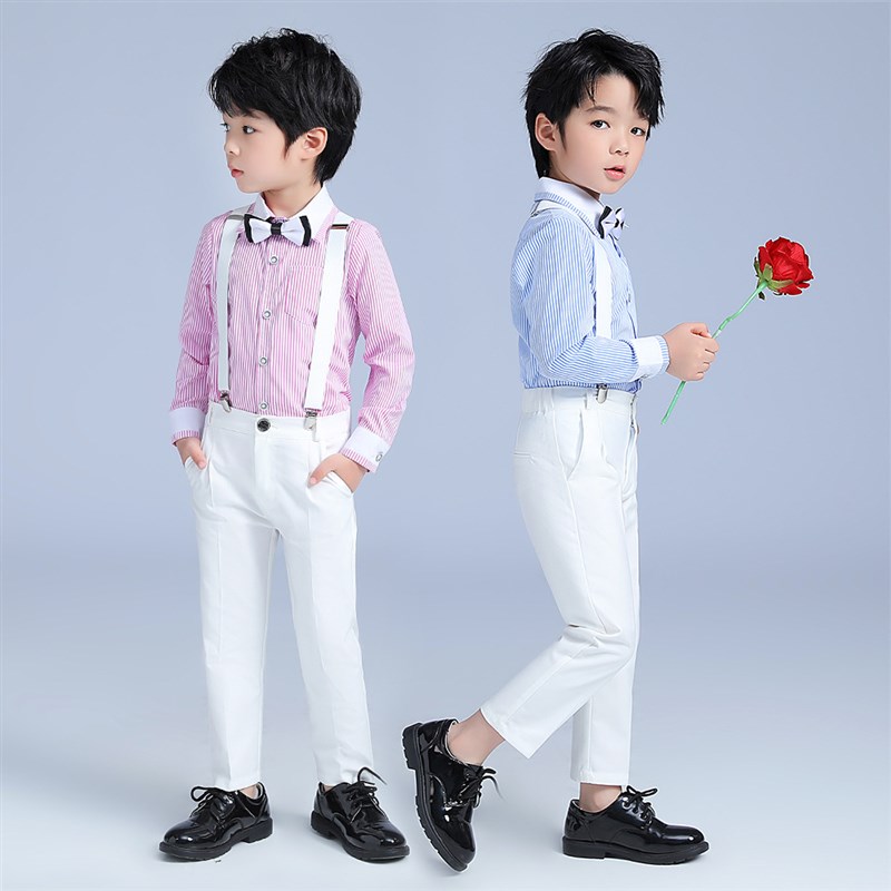 极速六一儿童演出服夏季新款男童C背带裤套装合唱主持钢琴表演礼