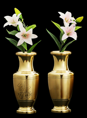 新品纯黄铜金色h供奉整套装佛具用品佛堂像桌面莲花招财摆件杯香