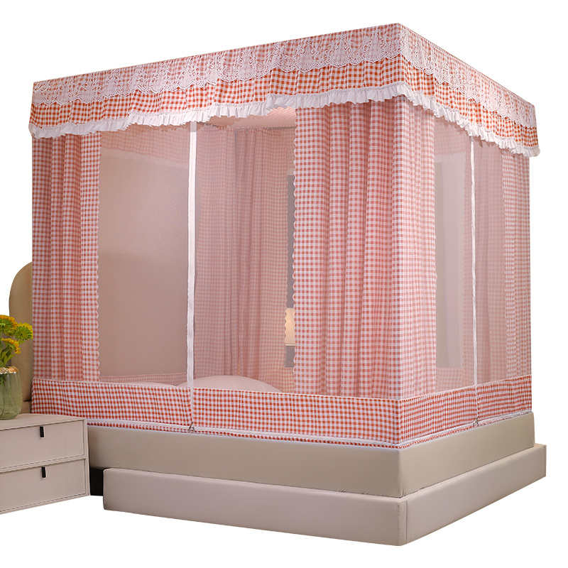 极速防摔坐床蚊帐遮光床帘一体1w.5/1.8m床家用卧室蒙古包全封闭