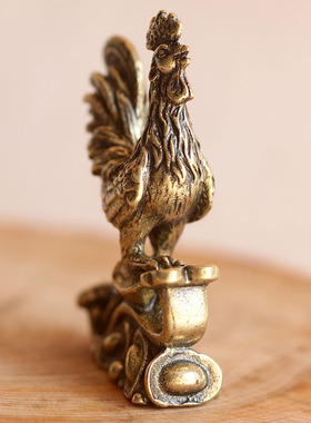 新品风水黄铜纯铜十二生肖公鸡小摆件G家居装饰品工艺品礼品小把