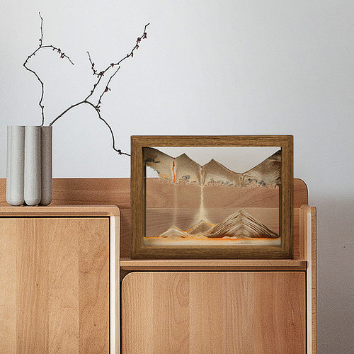 新品Rotatable Moving Sand Arty  Home Decor 3D Sandscape Quic