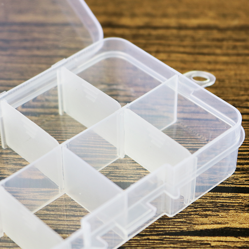 极速促销新款长i方形8格串珠收纳储物首饰饰品美甲零件盒小格子塑