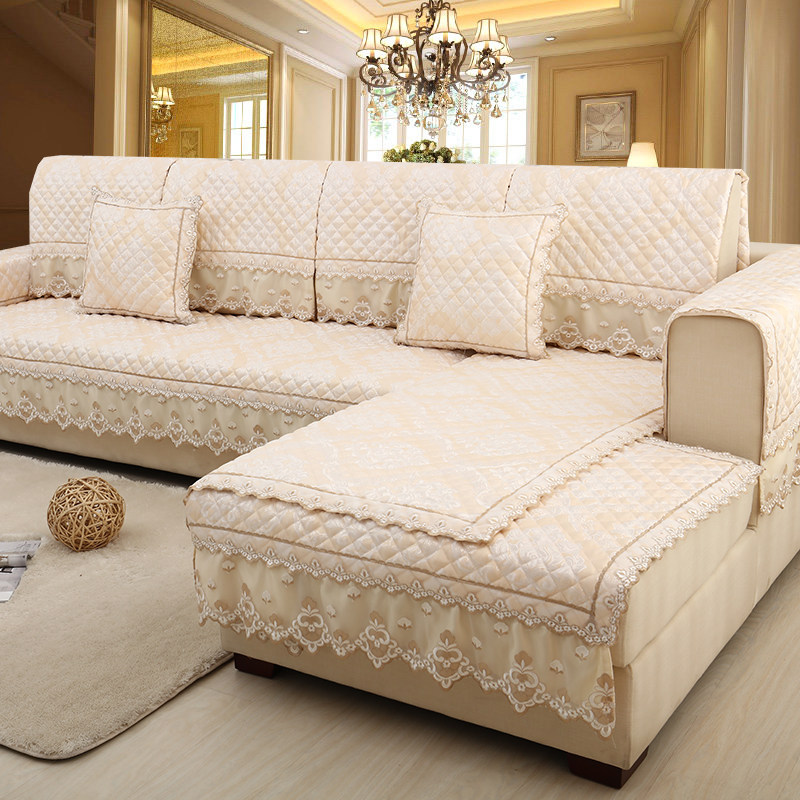 极速四季通用欧式k沙发垫亚麻布艺防滑坐垫客厅全包蕾丝沙发巾套