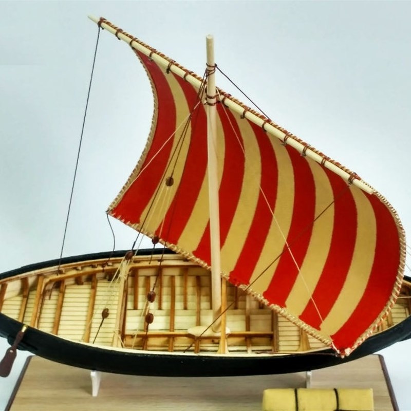 极速Sailboat model assembly kit 1D:72 Viking Knarr wooden sh