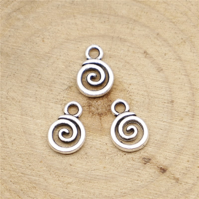 极速WYSIWYG 40pcs 11x8mm Swirl CharmG Pendants For Jewelry M