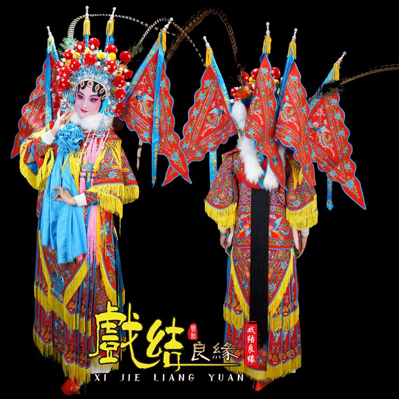 京剧戏曲戏剧演出n服装古装武旦女大靠穆桂英 绉勾金女靠