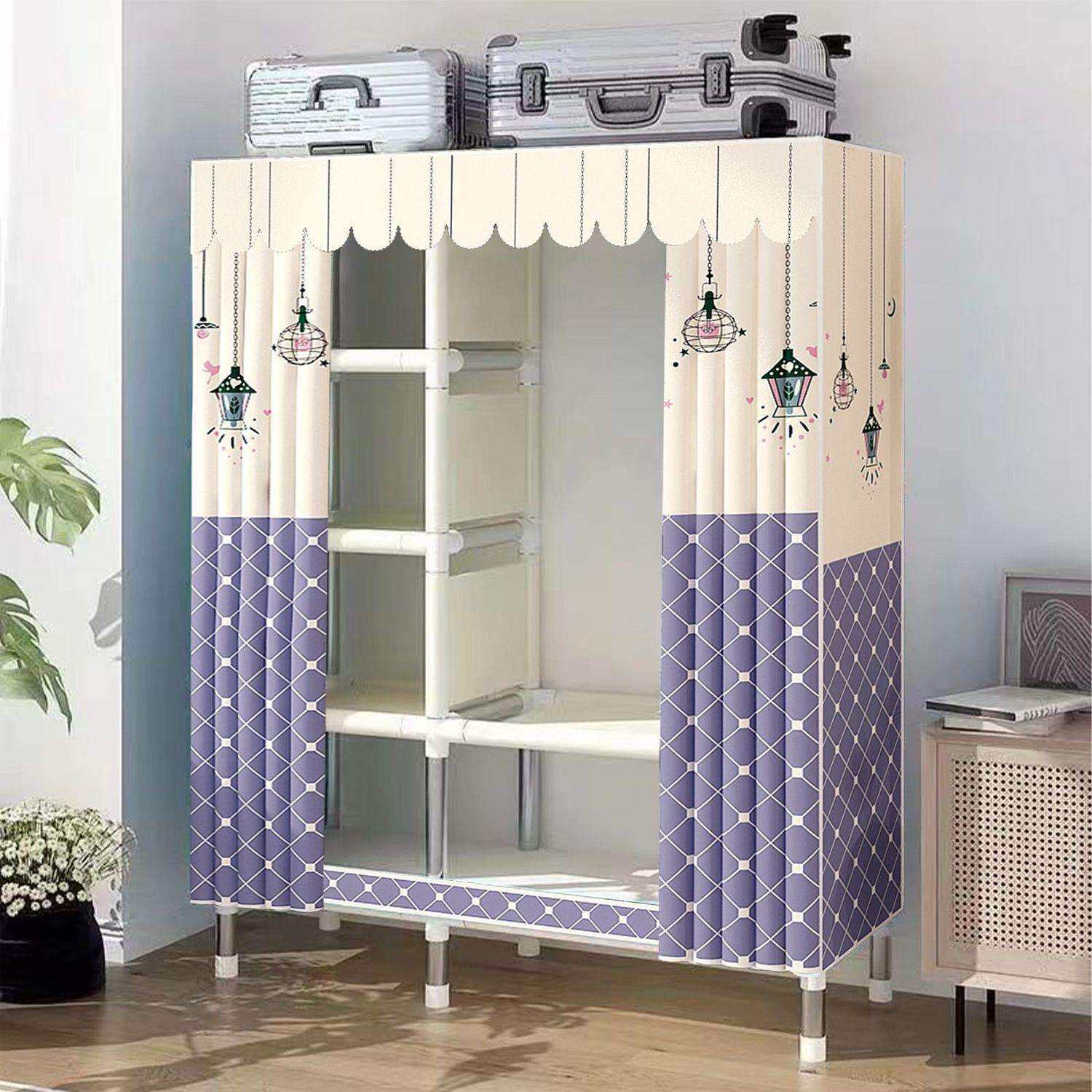 简易衣柜家用卧室钢管布衣柜出租房加粗加厚宿舍收纳结实耐用衣柜