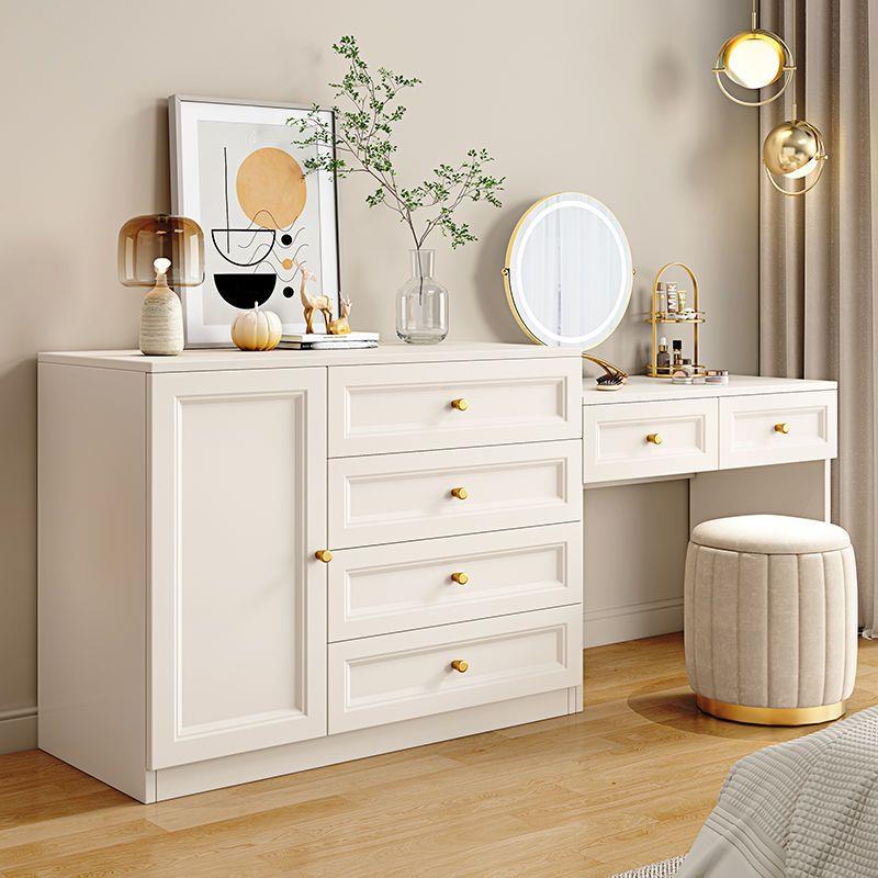 法式轻奢梳妆台奶油风卧室化妆台客厅组合网红斗柜家用简约收纳柜
