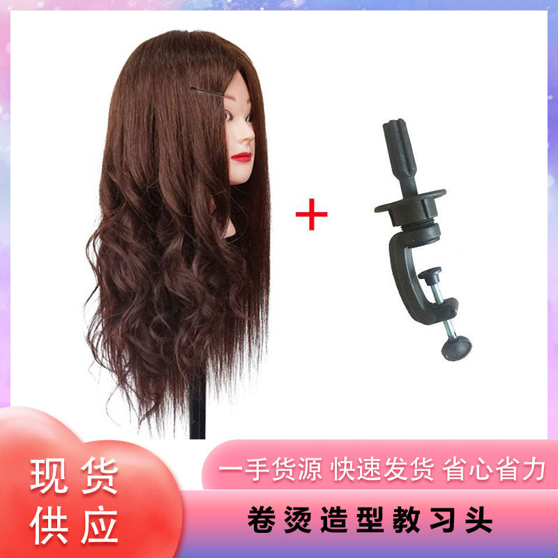 美发头模全真发理发学徒练习剪发假人头模型可烫卷编发公仔模特头