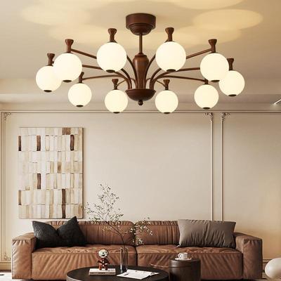 中古风客厅吊灯美式复古创意魔豆大厅主灯轻奢卧室灯广东中山灯具