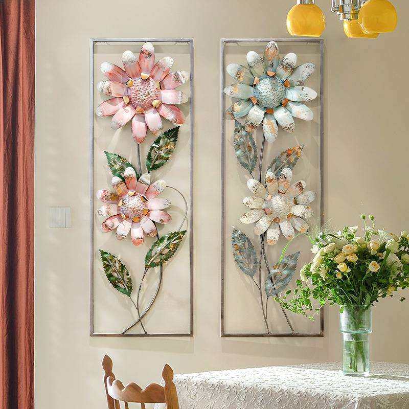 创意民宿墙面装饰立体花朵客厅铁艺壁饰挂件室内进门玄关墙上挂饰