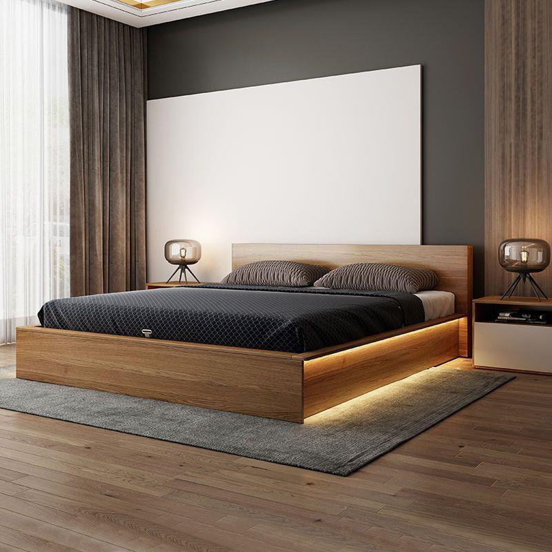 北欧高箱床.板式床现代简约榻榻米小户型储物床双人床主卧婚床