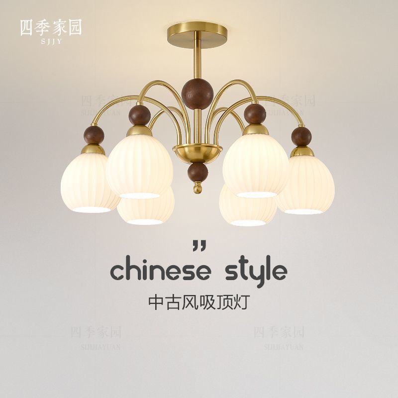 法式复古客厅灯吊灯中古风书