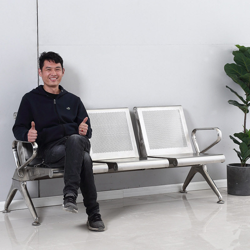 三人位排椅不锈钢联沙发候诊椅等候椅公共座椅机场椅休息长椅扶手