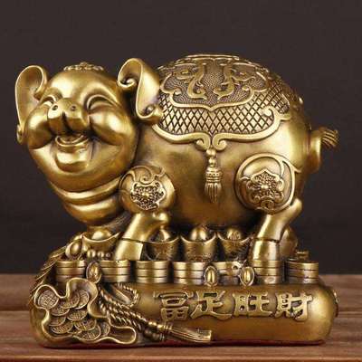杨铜记铜猪铜猪富足旺财猪铜储钱罐铜工艺品摆件