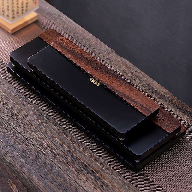 高档复古清思映竹茶盘胡桃木茶盘长方形简约家用客厅泡茶盘排水盘