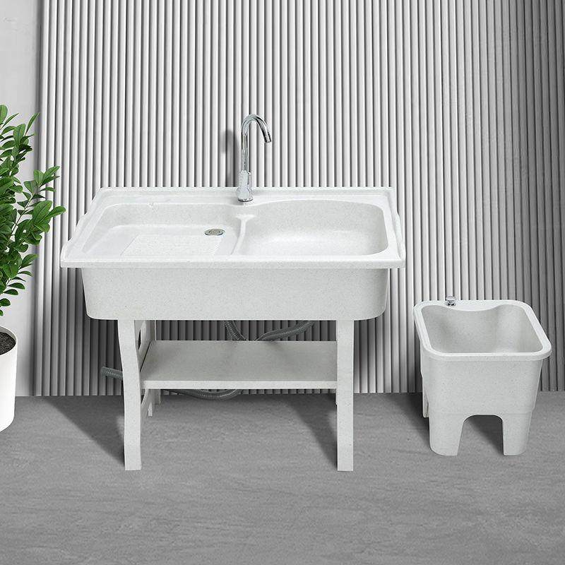 加厚石英石室外阳台家用一体成型带搓板洗衣池水槽盆