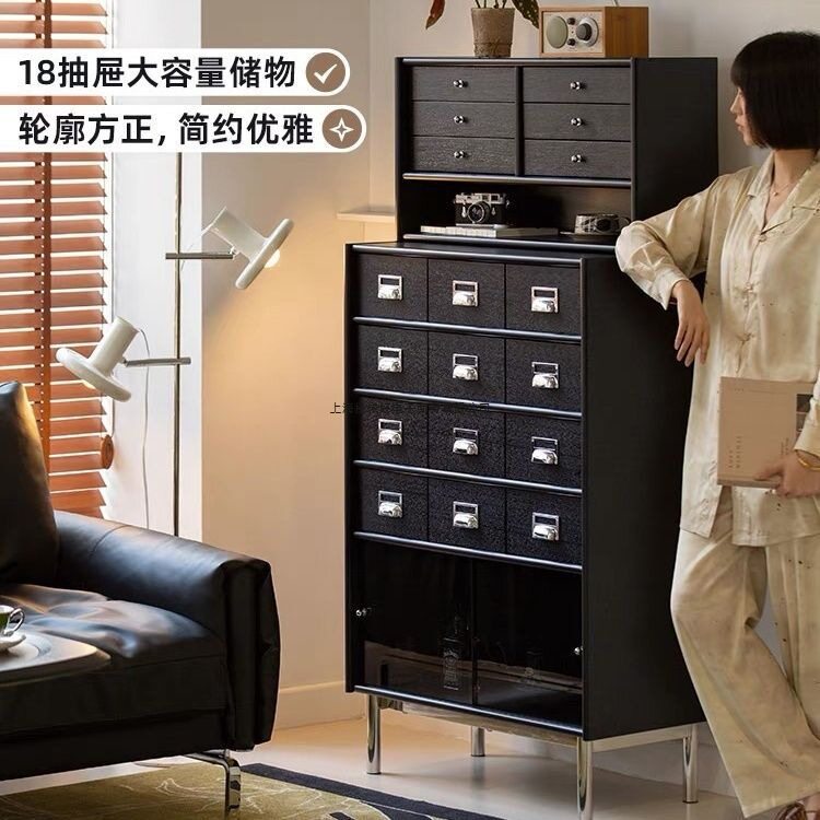 北欧实木复古多层抽屉收纳柜