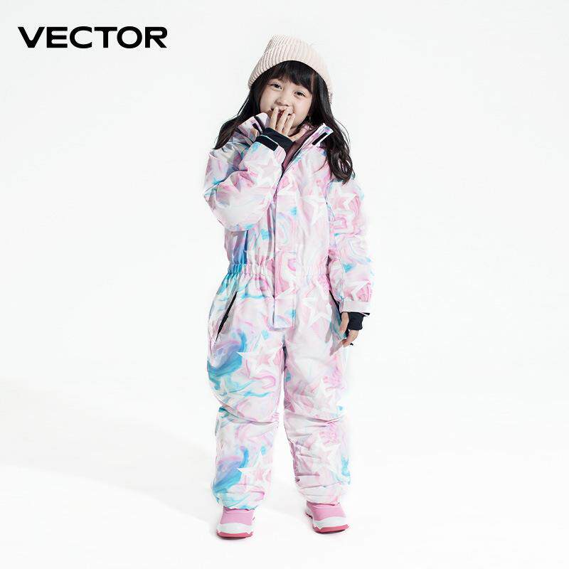 VECTOR儿童滑雪服男女童连体雪服保暖透气防水防风户外滑雪套装