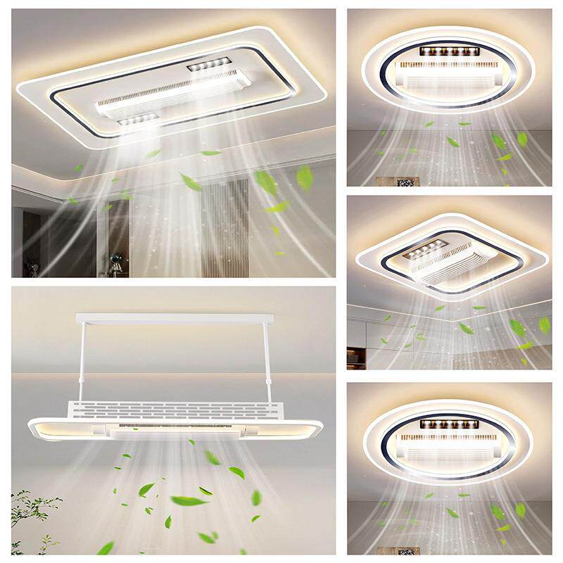 新款智能静音客厅吸顶灯带风扇无叶风扇卧室灯主卧房间灯中山灯具