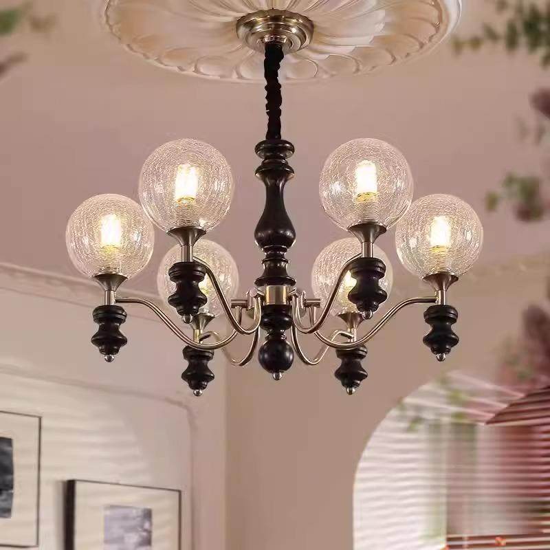 美式客厅吊灯现代中古风设计师大厅主灯2025新款法式复古卧室