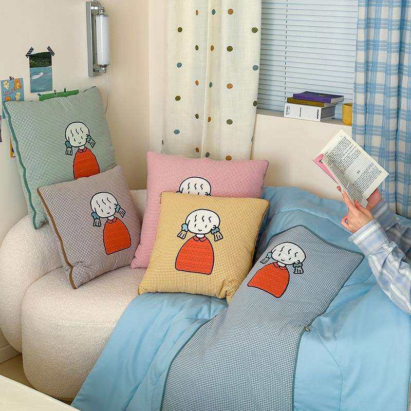 2024新款全棉卡通两用抱枕被Amy小窝抱枕被办公车载用靠垫被