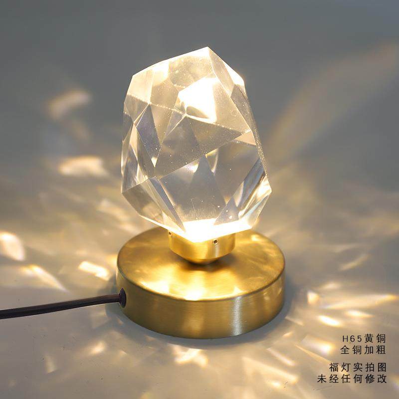 全铜智能钻石台灯水晶护眼学习专用学生书桌宿舍卧室LED床头台灯