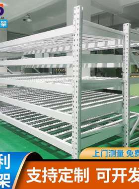 直销物流分拣货架先进先出流利式仓储货架滑移式多层流利货架