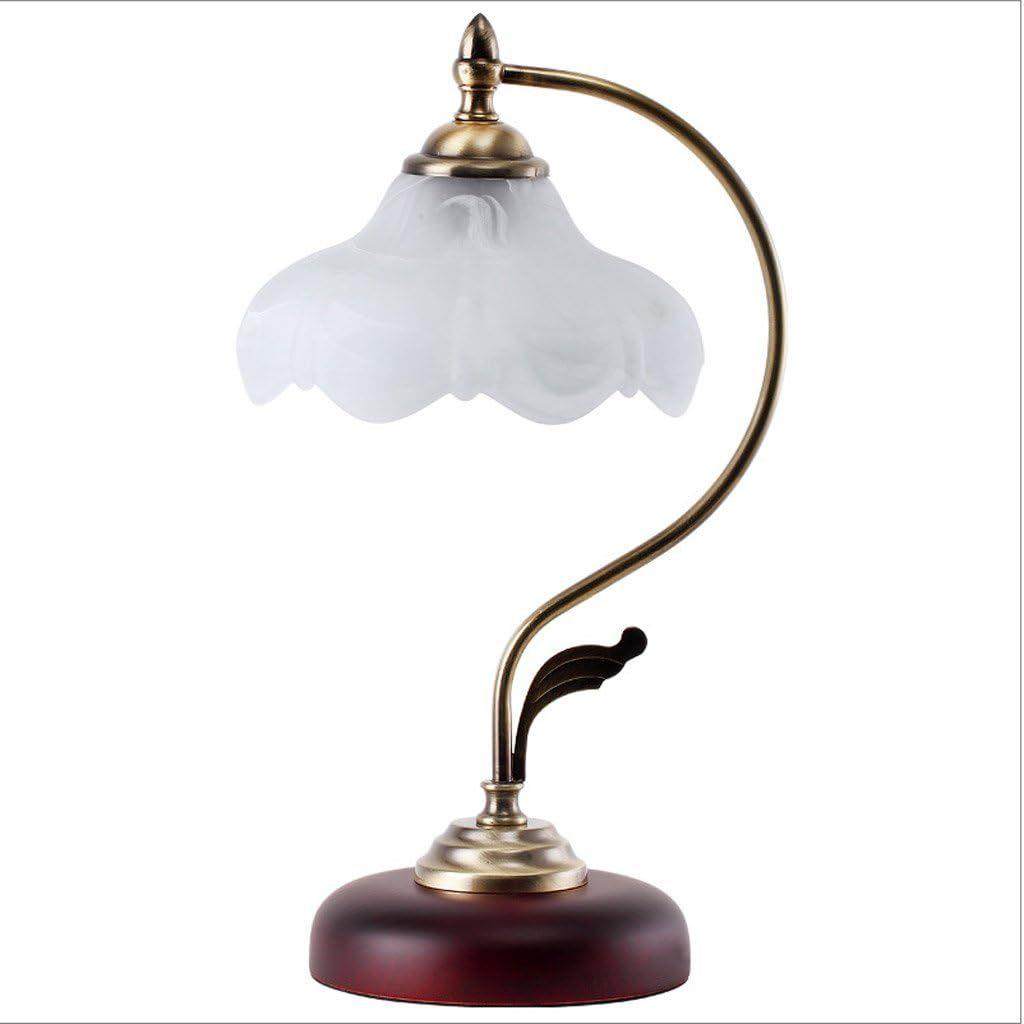 美式莲花台灯复古创意欧式主卧台风卧室床头灯氛围北欧客厅书房灯