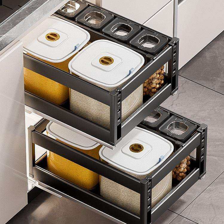 米箱拉篮厨房橱柜嵌入式米桶防虫防潮密封家用储米缸五谷杂粮收纳