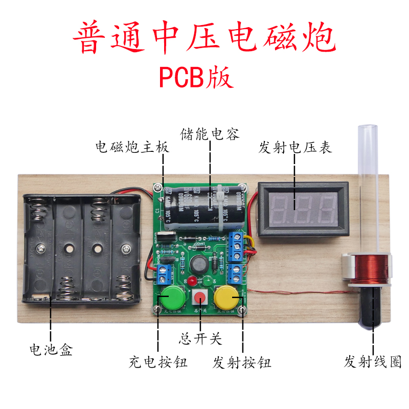 极速电磁炮科学实验模型 电子科技发明Gdiy手工小制作材料包 科普