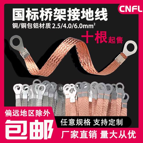 极速铜编织带桥架接地线铜扁线电箱门配电柜过门R跨接连接线软铜