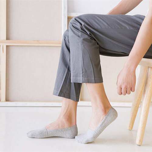 极速Sprbing and summer new mens invisible socks mens Silic