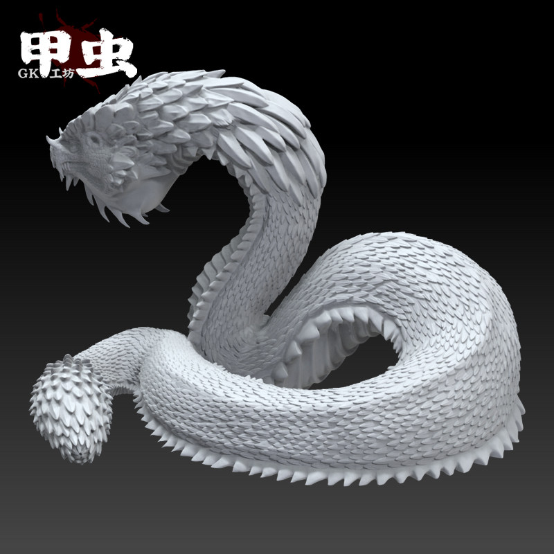 极速变异深渊鳞片巨蛇小雕像大型GCK树脂模型摆件高精度D打印成品