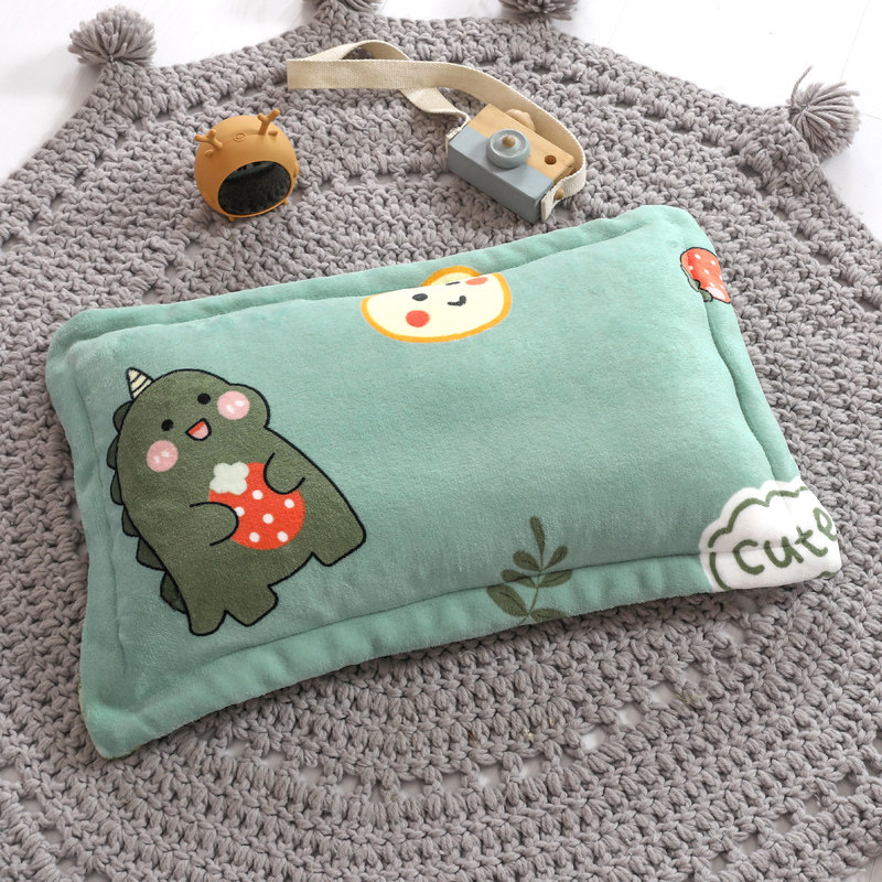 极速儿童双面绒枕套30x50幼儿园珊瑚H绒冬季加绒枕头套婴儿宝宝小