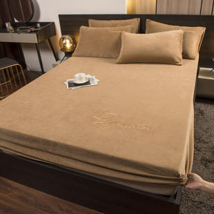 极速婴儿绒单件床笠三件套加厚牛奶绒床垫套床罩防U尘防滑固定床