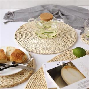极速Round Rattan Ploacemats Corn Bale Weaving Table Mat Hand