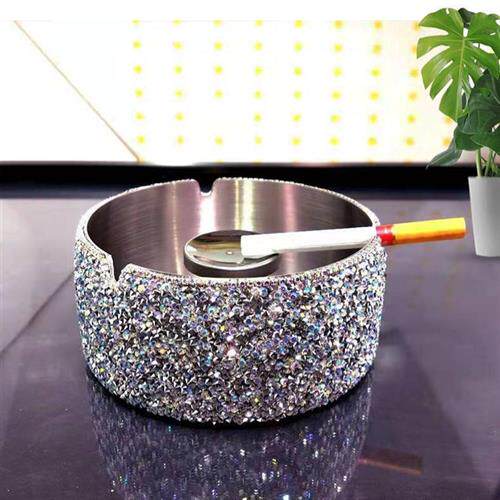 极速创意b水晶镶钻奢华烟灰缸家用客厅茶桌酒店酒吧办公室时尚防