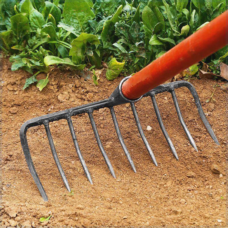 新品耙搂子农具齿钉耙地翻松土神九器钢铁耙平草种犁耕地农用工具