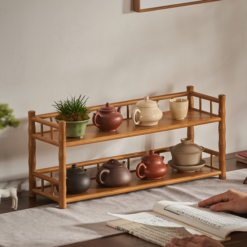 女士高颜值茶台置物架简约摆件架