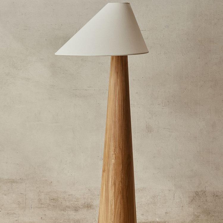 日式布艺落地灯客厅书房民宿茶室灯复古原木风实木卧室床头立式灯