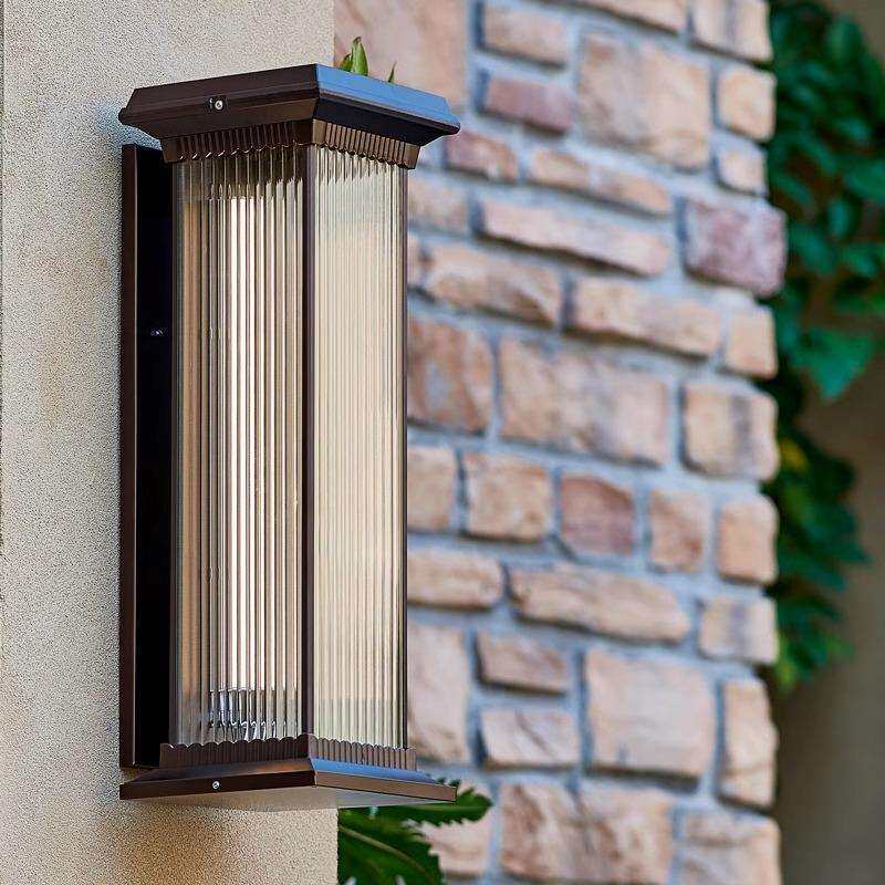 太阳能壁灯防水极简轻奢别墅户外壁灯大门柱子灯家用超亮庭院墙灯